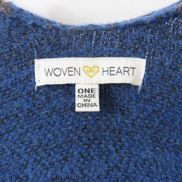 Urban Outfitters Woven Heart Knit Cape Shawl Sweater with Tassels - Picture 5 of 6